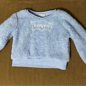 4/$20 Baby Girl 24m LEVI’S Pullover Sweatshirt , Light Blue Fuzzy, Cozy And Soft